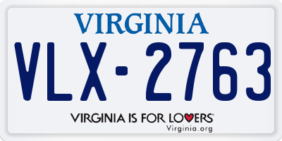VA license plate VLX2763