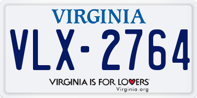 VA license plate VLX2764