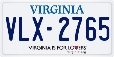 VA license plate VLX2765