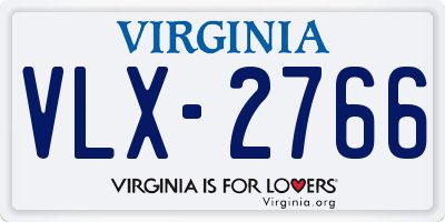 VA license plate VLX2766