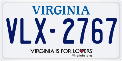 VA license plate VLX2767