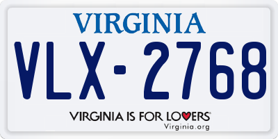 VA license plate VLX2768