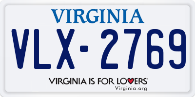 VA license plate VLX2769