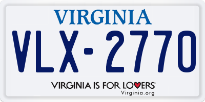 VA license plate VLX2770