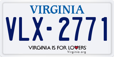 VA license plate VLX2771