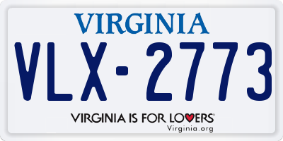 VA license plate VLX2773