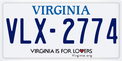 VA license plate VLX2774