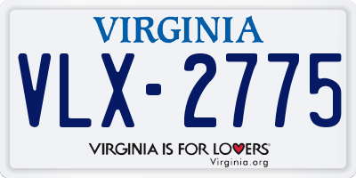 VA license plate VLX2775