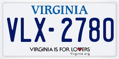 VA license plate VLX2780