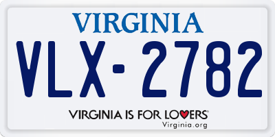 VA license plate VLX2782