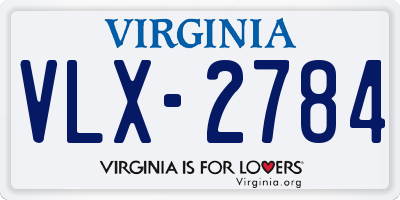 VA license plate VLX2784