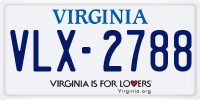 VA license plate VLX2788