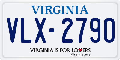 VA license plate VLX2790