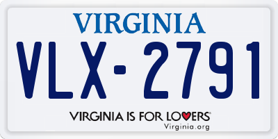 VA license plate VLX2791