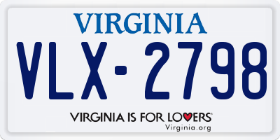 VA license plate VLX2798