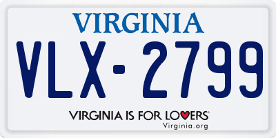 VA license plate VLX2799