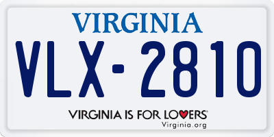 VA license plate VLX2810