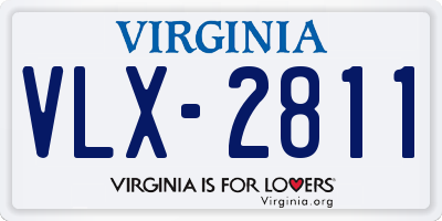 VA license plate VLX2811