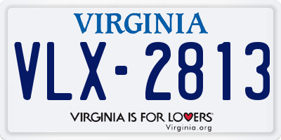 VA license plate VLX2813