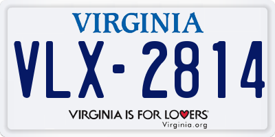 VA license plate VLX2814