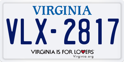 VA license plate VLX2817