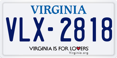 VA license plate VLX2818