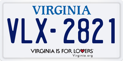 VA license plate VLX2821