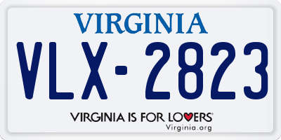 VA license plate VLX2823