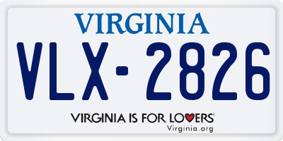 VA license plate VLX2826