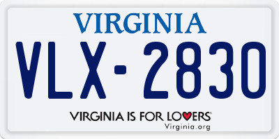 VA license plate VLX2830