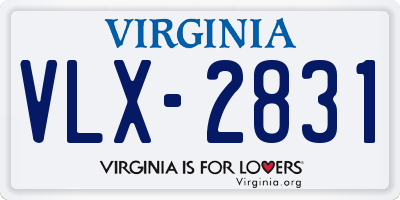 VA license plate VLX2831