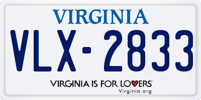 VA license plate VLX2833