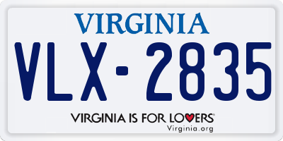 VA license plate VLX2835