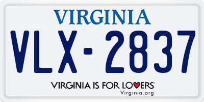 VA license plate VLX2837