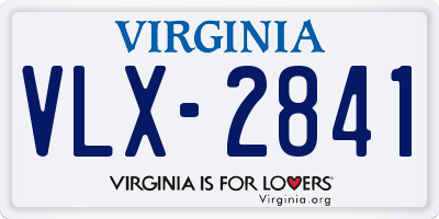 VA license plate VLX2841