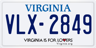 VA license plate VLX2849