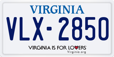 VA license plate VLX2850