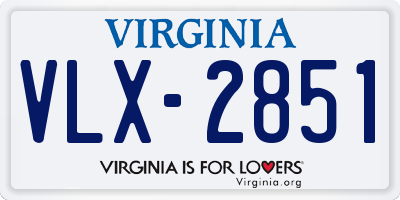 VA license plate VLX2851