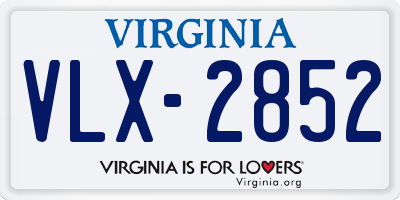 VA license plate VLX2852