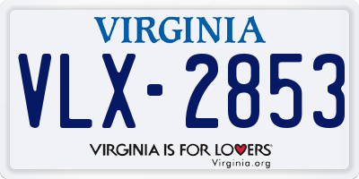 VA license plate VLX2853