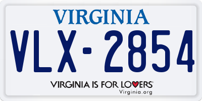 VA license plate VLX2854