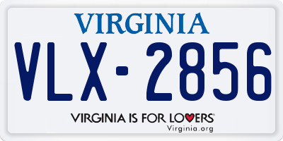 VA license plate VLX2856