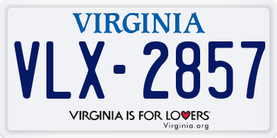 VA license plate VLX2857