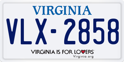 VA license plate VLX2858