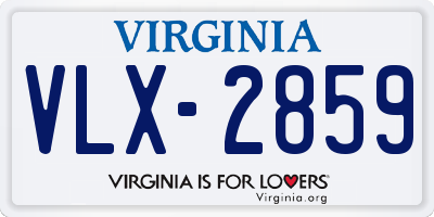 VA license plate VLX2859