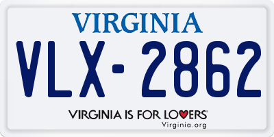 VA license plate VLX2862