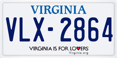 VA license plate VLX2864