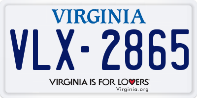 VA license plate VLX2865