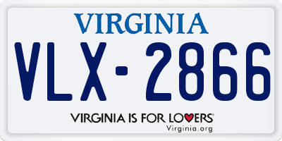 VA license plate VLX2866