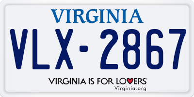 VA license plate VLX2867